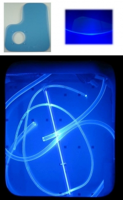 Window-Kit L-Form mit Blow-Hole-Loch 30x26cm UV-aktiv blau