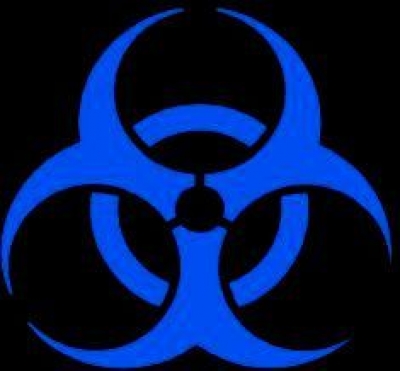 Window-Kit Aufkleber Biohazard [18x18cm] UV-Blue