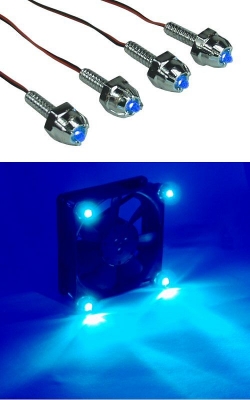 LED_Schrauben_4_Stk_verchromt_blau_Luefter_Fan_Befestigung_Gehaeuse_Case_Tower_Luefterschrauben