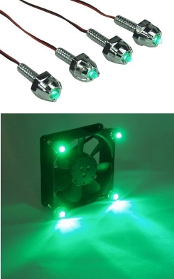LED_Luefter_Schrauben_4_Stk_verchromt_gruen_Luefter_Fan_Befestigung_Gehaeuse_Case_Tower_Luefterschra