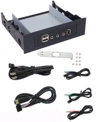 ProFront_Multimedia_Box_Frontblende_35_525_Multimedia_Blende_Tuning_USB_Firewire_Line_Out_Mik