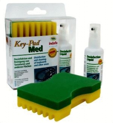 Key-Pad MED Tastatur-Reinigungsset desinfizierend [Mikrofaser-Schwamm / 5ml Pumpspray]