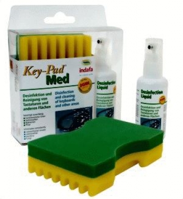 Key-Pad MED Keyboard-Cleaning-Kit disinfectant [Microfibre-Sponge / 5ml Pump Spray]