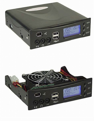 LCD_Multifunktions_Frontblende_525_Zoll_schwarz_Front_Panel_Frontblende_525_USB_Firewire_Lin