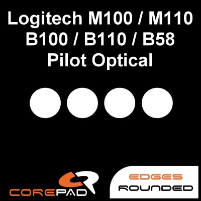 Corepad Skatez PRO 136 Mausfüße Logitech M100 / M110 / B100 / B110 / B58 / Pilot Optical