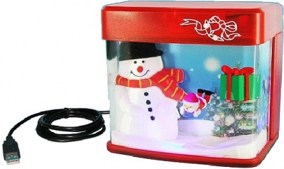 Xmas_USB_Mini_Aquarium_Schneemann_rot_Beleuchtet_Beleuchtung_Schreibtisch