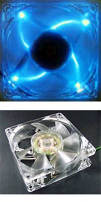 AeroLite_4LED_Transparent_Fan_80mm_blau_Luefter_Drehzahl_Foerdermenge_CFM_Foerdervolumen_80_mm