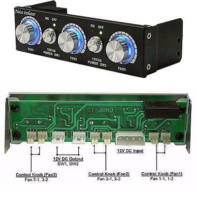 Noise_Isolator_525_Zoll_Lueftersteuerung_FC_525PW_schwarz_Luefter_Frontblende_Temperatur_Drehzah