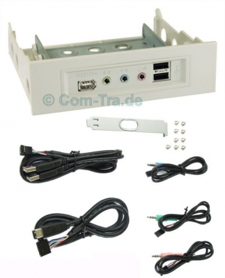 ProFront_Multimedia_Box_Frontblende_35_525_Multimedia_Blende_Tuning_USB_Firewire_Line_Out_Mik