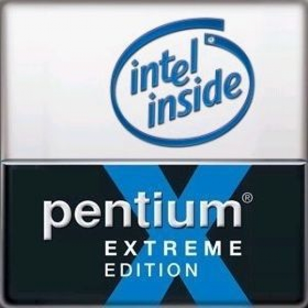 Case-Badge INTEL Pentium EXTREME EDITION [intel inside] silber/schwarz