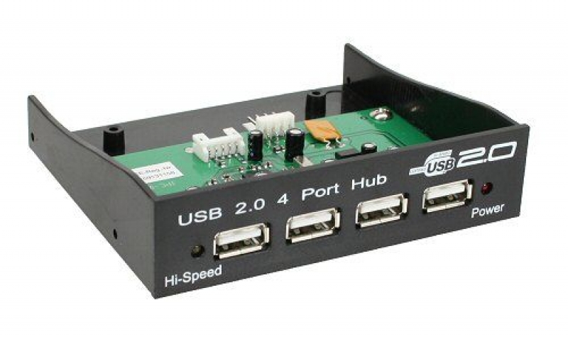 USB 2.0 4-Port-Hub 3,5 [8,89cm] schwarz Retail