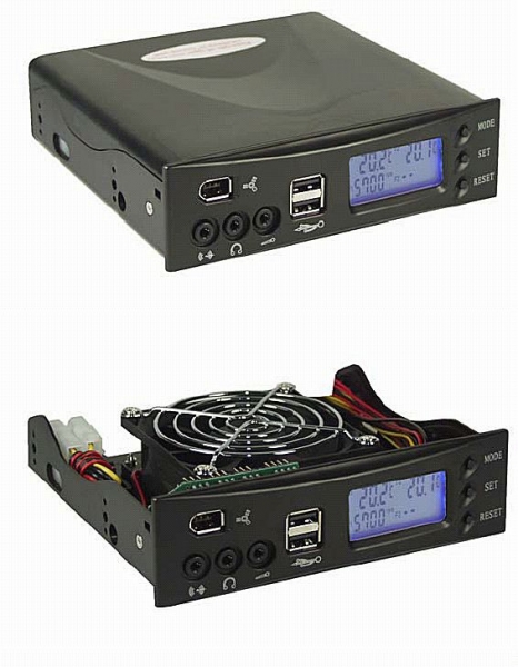 LCD_Multifunktions_Frontblende_525_Zoll_schwarz_Front_Panel_Frontblende_525_USB_Firewire_Lin