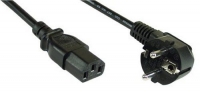 Kaltgeräte-Kabel [Schuko-Stecker gewinkelt - C13-Buchse gerade]  1,5m schwarz