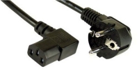Power cable [Schuko socket angulated – IEC 13 socket right angled] 0.5m black