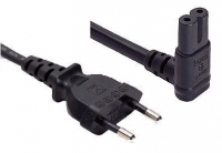 Euro-Netzgeräte-Kabel [Netzstecker - Euro 8 Buchse] 2,0m unten / oben abgewinkelt