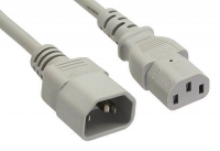Power extension cable [IEC 14 plug straight – 1x IEC 13 socket straight] 1.8m grey